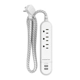 Monster 4 ft. L 3 outlets Power Strip with USB Ports White