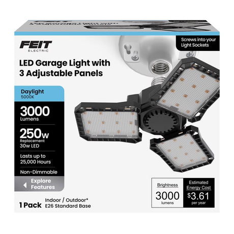 Feit ED28 E26 (Medium) LED Garage Bulb Daylight 250 Watt Equivalence 1 pk, Pack of 15