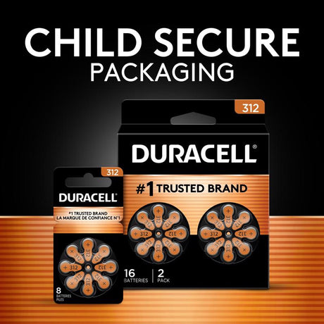 Duracell Zinc Air 312 1.5 V Hearing Aid Battery 8 pk