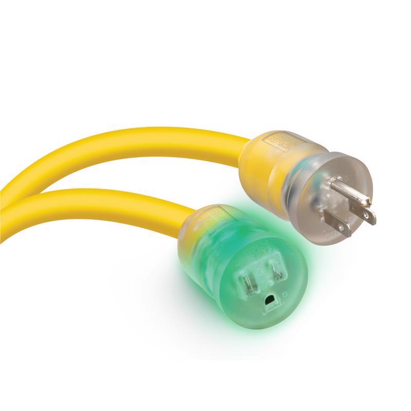 Monster Just Power It Up Outdoor 100 ft. L Yellow Extension Cord 10/3 SJTW, Pack of 2
