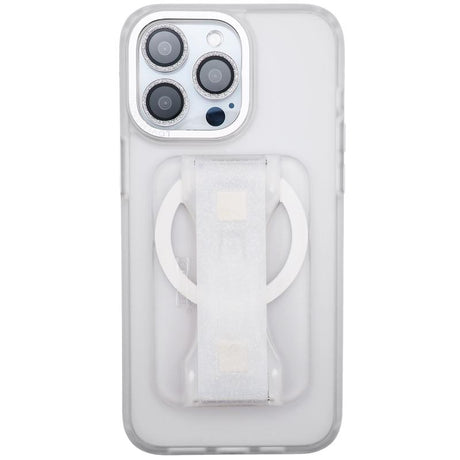 LoveHandle Clear Crystal Clear Glitter Phone Grip with Kickstand For All Mobile Devices