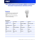Feit A19 E26 (Medium) LED Bulb Soft White 100 Watt Equivalence 4 pk