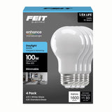 Feit A19 E26 (Medium) LED Bulb Daylight 100 Watt Equivalence 4 pk