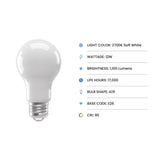 Feit A19 E26 (Medium) LED Bulb Soft White 75 Watt Equivalence 4 pk