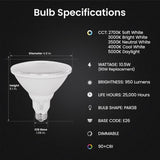 Feit PAR38 E26 (Medium) LED Bulb Adjustable White 90 Watt Equivalence 1 pk