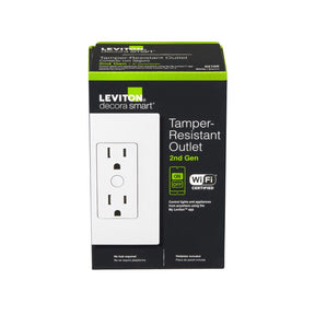 Leviton Decora Smart 15 amps 120 V Duplex White Tamper Resistant Outlet 5-15R 1 pk, Pack of 2
