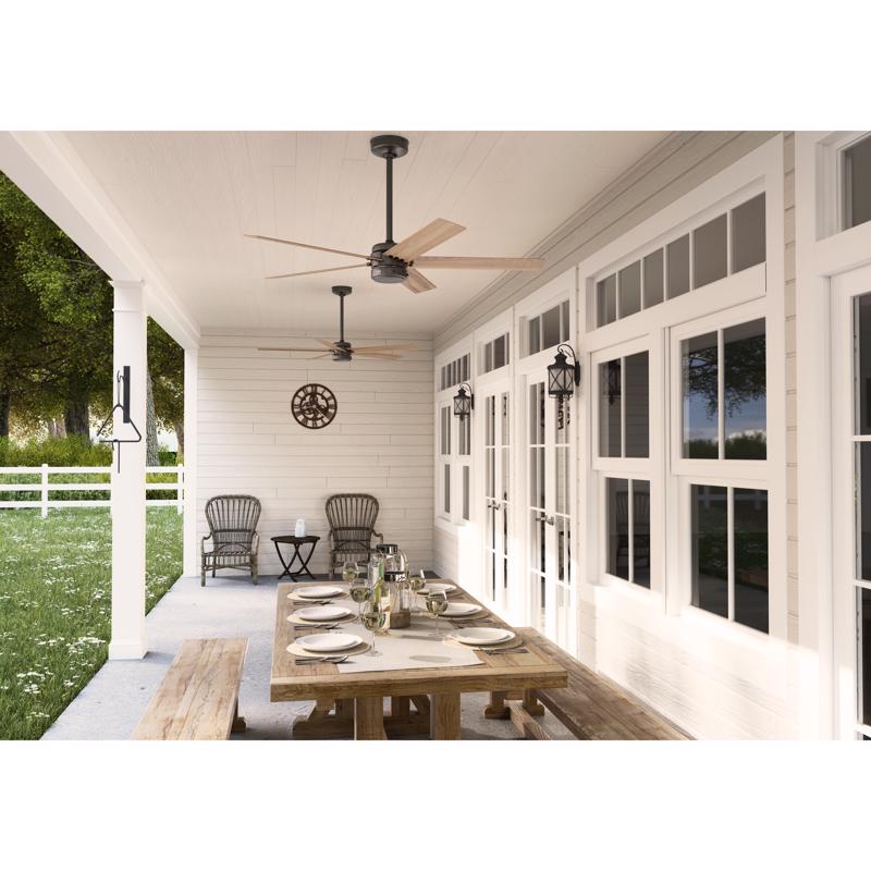 Hunter Burton 52 in. Bronze Indoor and Outdoor Ceiling Fan