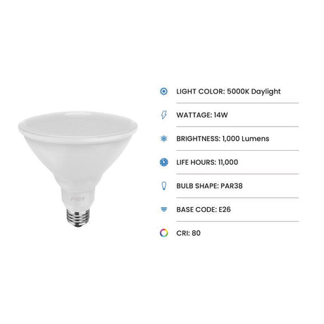 Feit PAR38 E26 (Medium) LED Bulb Daylight 90 Watt Equivalence 2 pk