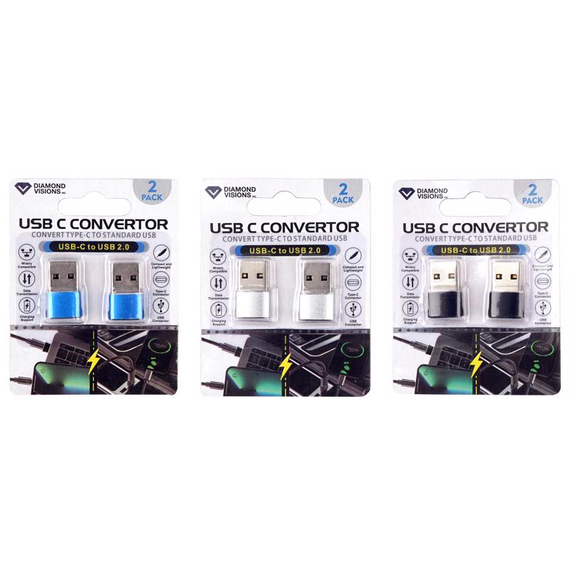 Diamond Visions Assorted Slim 2 in 1 Adapter For All Smartphones, Pack of 20