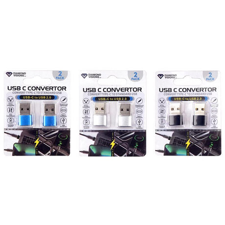 Diamond Visions Assorted Slim 2 in 1 Adapter For All Smartphones, Pack of 20