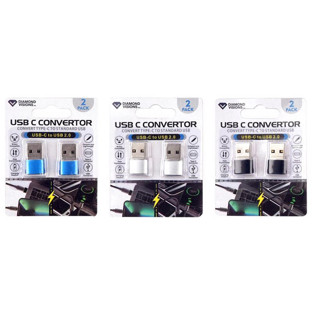 Diamond Visions Assorted Slim 2 in 1 Adapter For All Smartphones, Pack of 20