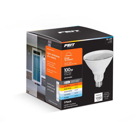 Feit PAR38 E26 (Medium) LED Dusk to Dawn Bulb Color Changing 100 Watt Equivalence 1 pk