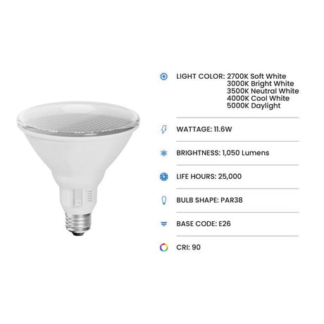 Feit PAR38 E26 (Medium) LED Dusk to Dawn Bulb Color Changing 100 Watt Equivalence 1 pk