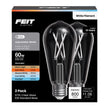 Feit ST19 E26 (Medium) Filament LED Bulb Adjustable White 60 Watt Equivalence 2 pk