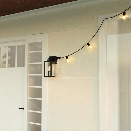 Dualux Textured Black Black Dusk to Dawn LED Porch Light