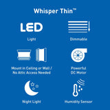 Panasonic Whisper Thin 100 CFM 1.1 Sones Bathroom Exhaust Fan