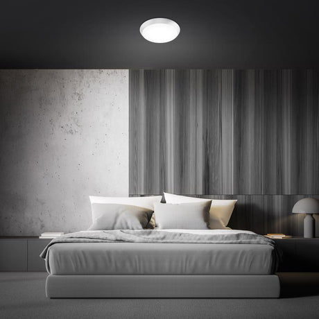 Feit 3 in. H X 11 in. W X 11 in. L Brushed Nickel White Ceiling Fixture
