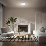 Feit 3 in. H X 11 in. W X 11 in. L Brushed Nickel White Ceiling Fixture