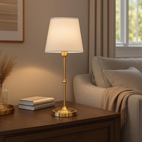 Galena 16.9 in. Brushed Gold Table Lamp