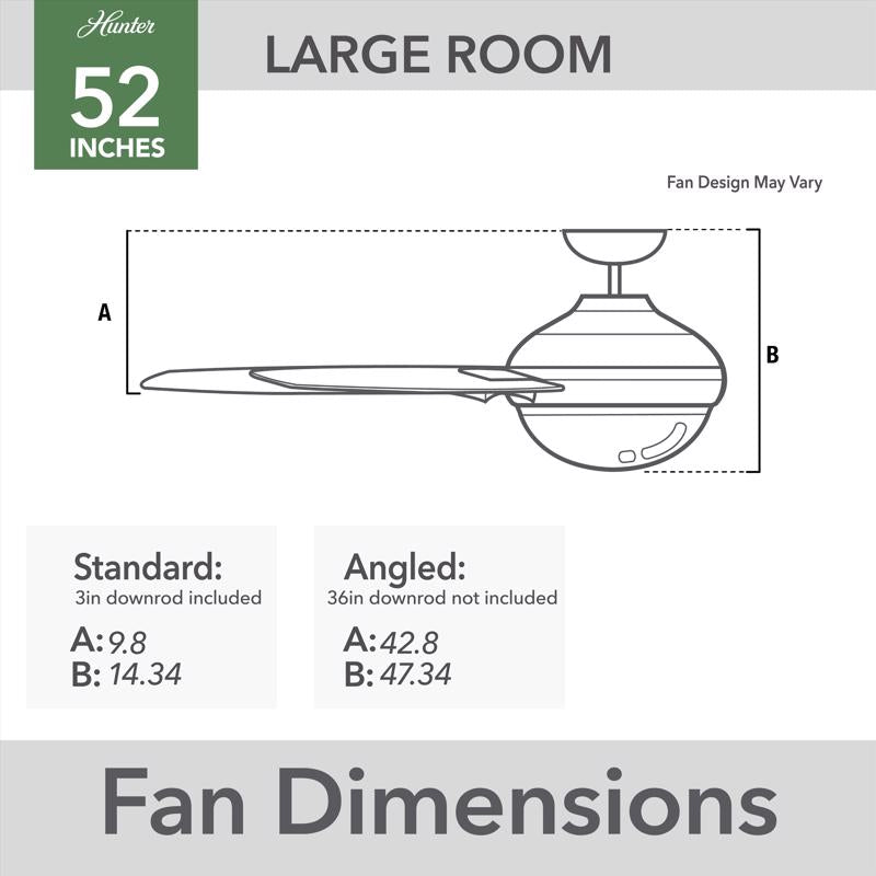 Hunter Fan Ocala 52 in. Bronze White LED Indoor and Outdoor Ceiling Fan