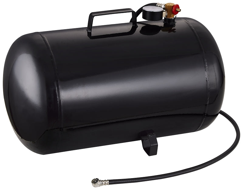 ProSource AT10 Air Tank, 10 gal Tank, 5/16 in Inlet, 1/4 in Outlet, 85 to 125 psi Pressure, Steel, 2 mm