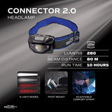 Police Security Connector 2.0 280 lm Black LED Head Lamp AAA Battery