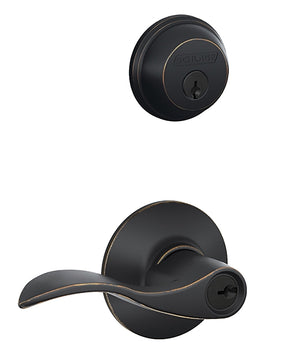 Schlage FB Series FB50NVACC716 Entry Lever, Mechanical Lock, Aged Bronze, Metal, Residential, 1 Grade