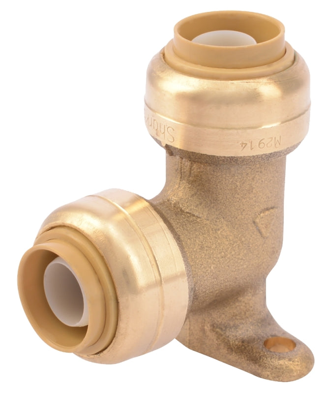 SharkBite U249LFA Tube Elbow, 1/2 in, 90 deg Angle, Brass, 200 psi Pressure