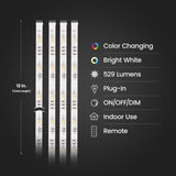 Feit 12 in. L Color Changing Plug-In LED Tape Light 4 pk
