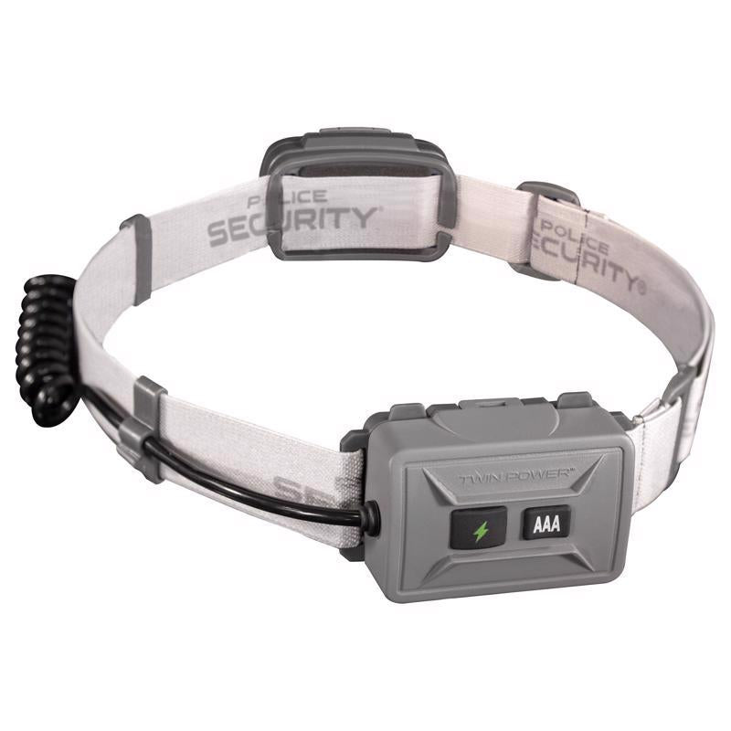 Police Security 550 lm Gray/Green LED Rechargeable Head Lamp AAA Battery