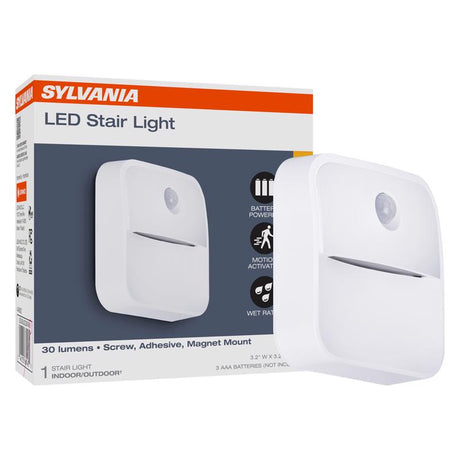 Sylvania Motion-Sensing Battery Powered LED White Stair Light