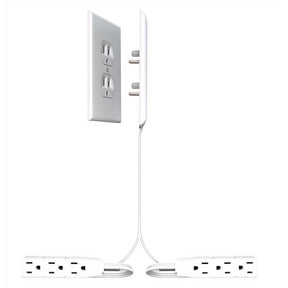 Sleek Socket 8 ft. L 6 outlets Power Strip White
