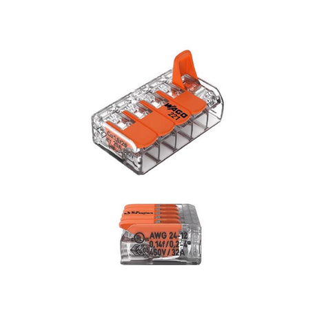 WAGO 5 Port Lever Wire Connector 10 pk