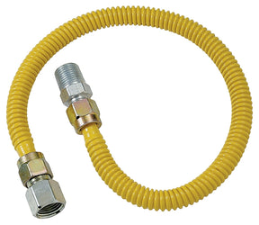 BrassCraft ProCoat Series CSSD54-48P Gas Connector, 1/2 in, Stainless Steel, 48 in L
