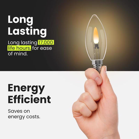 Feit B10 E12 (Candelabra) Filament LED Bulb Clear 2 Watt Equivalence 2 pk