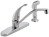 Delta Peerless Tunbridge Series P188500LF Kitchen Faucet with Side Sprayer, 1.8 gpm, 1-Handle, Chrome-Plated, Deck