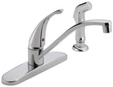 Delta Peerless Tunbridge Series P188500LF Kitchen Faucet with Side Sprayer, 1.8 gpm, 1-Handle, Chrome-Plated, Deck