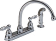 Delta Peerless Claymore Series P299575LF Kitchen Faucet, 1.8 gpm, 2-Faucet Handle, Chrome-Plated, Deck Mounting