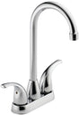 Delta Peerless Tunbridge Series P288LF Bar and Prep Faucet, 1.8 gpm, 2-Faucet Handle, Brass, Chrome Plated