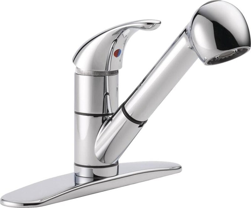 Peerless Tunbridge Series P18550LF Pull-Out Faucet, 1.8 gpm, 1-Faucet Handle, 3-Faucet Hole, Metal, Chrome Plated