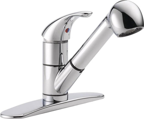 Peerless Tunbridge Series P18550LF Pull-Out Faucet, 1.8 gpm, 1-Faucet Handle, 3-Faucet Hole, Metal, Chrome Plated
