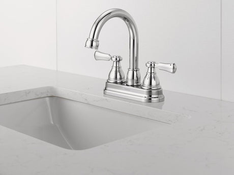 Peerless Elmhurst Series P2665LF Centerset Bathroom Faucet, 1 gpm, 2-Handle, 3-Faucet Hole, Zinc, Chrome