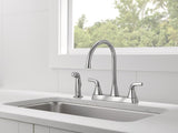 Peerless Parkwood Series P2835LF Two Handle Kitchen Faucet, 1.5 gpm, 4-Faucet Hole, Chrome Plated, 8 in Faucet Centers