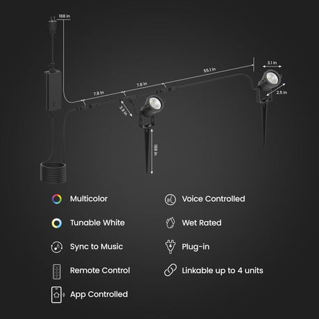 Feit Bluetooth-Enabled Motion Sensor Plug-In LED Black Smart-Enabled Spotlight
