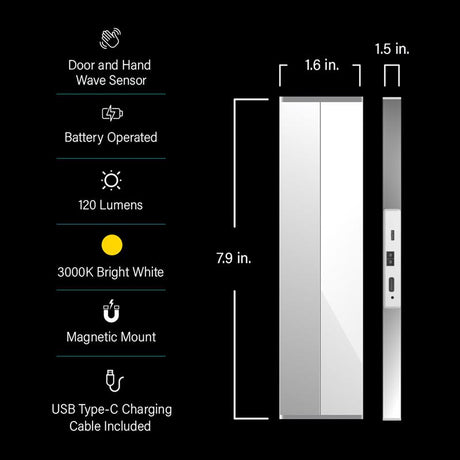 Feit 8 in. L White Battery Powered LED Light Bar 120 lm