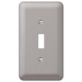 Amerelle Devon Brushed Nickel 1 gang Steel Toggle Wall Plate 1 pk, Pack of 6