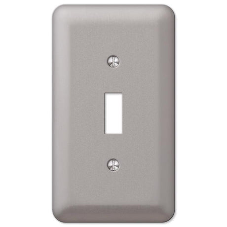 Amerelle Devon Brushed Nickel 1 gang Steel Toggle Wall Plate 1 pk, Pack of 6