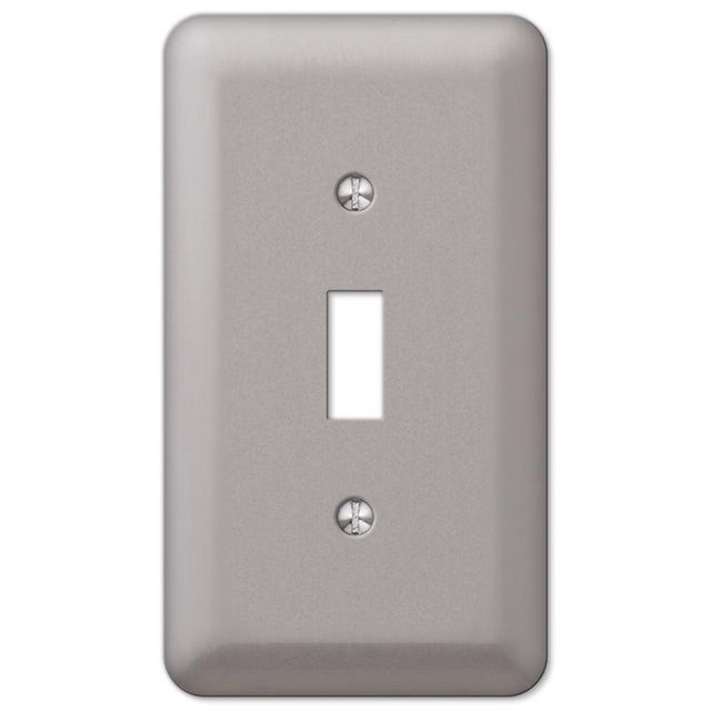 Amerelle Devon Brushed Nickel 1 gang Steel Toggle Wall Plate 1 pk, Pack of 6