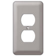 Amerelle Devon Brushed Nickel Pewter 1 gang Steel Duplex Wall Plate 1 pk, Pack of 6