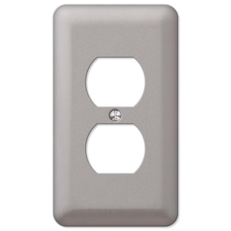 Amerelle Devon Brushed Nickel Pewter 1 gang Steel Duplex Wall Plate 1 pk, Pack of 6